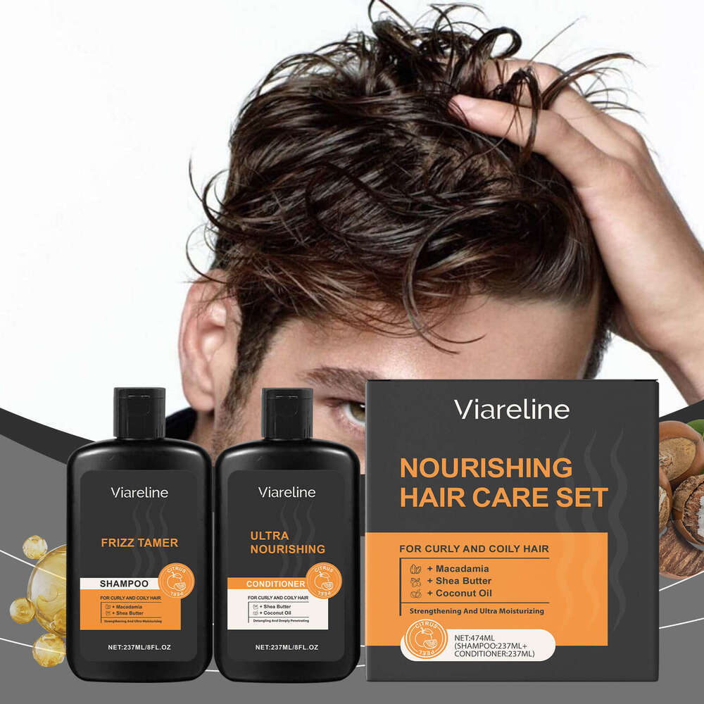 Viareline Men's Moisturizing Moisturizing, Smoothing Shining Hair Cleansing and Care Set