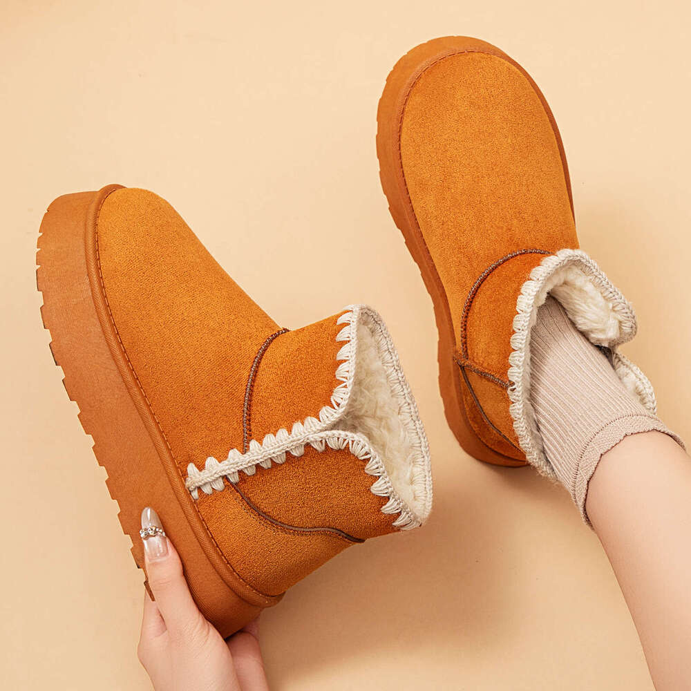 Designer Boots Womens Ankle Snow Boots Warm Women's High-Top Non-Slip Winter Warm Boots Women Casual Shoes Thick Sole Thickened Fleece Short Boot