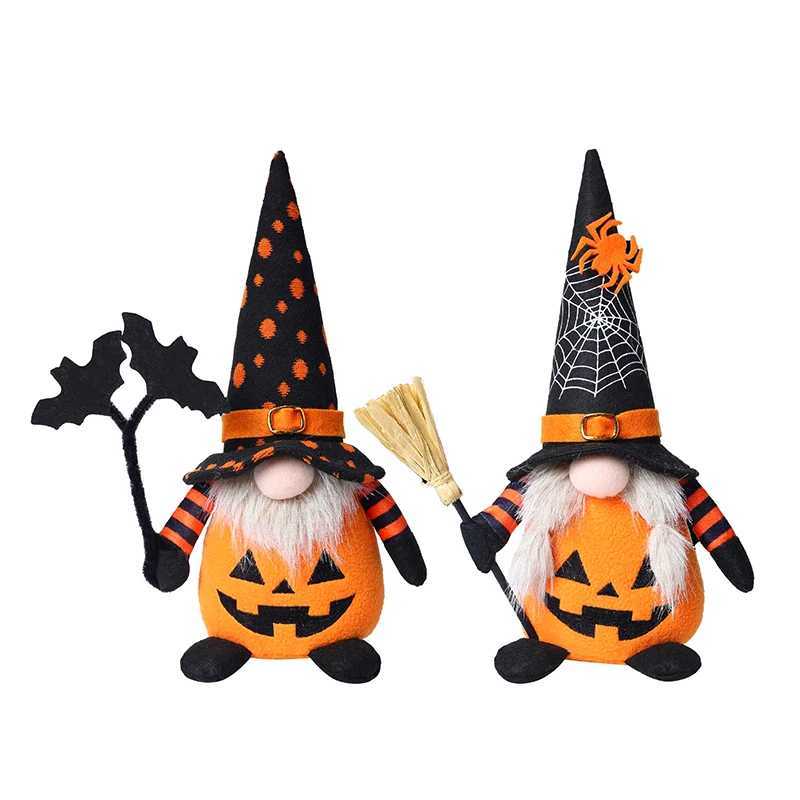 Halloween DecorationsHandmade Pumpkin Bat Ornaments Swedish Tomte Nordic Plush Elf Doll Nisse Adorable C250919