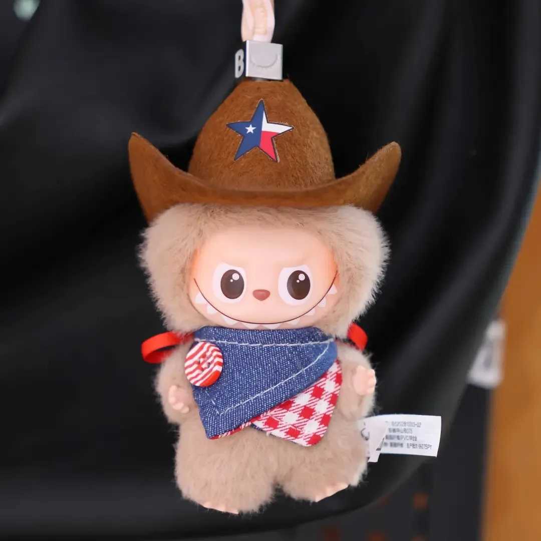 Ropa Labubu Cowboy Set Hat Bib For 105cm Labubu 40 The Monsters Pin for Love Series Doll Clothes Outfit Accessories C250919