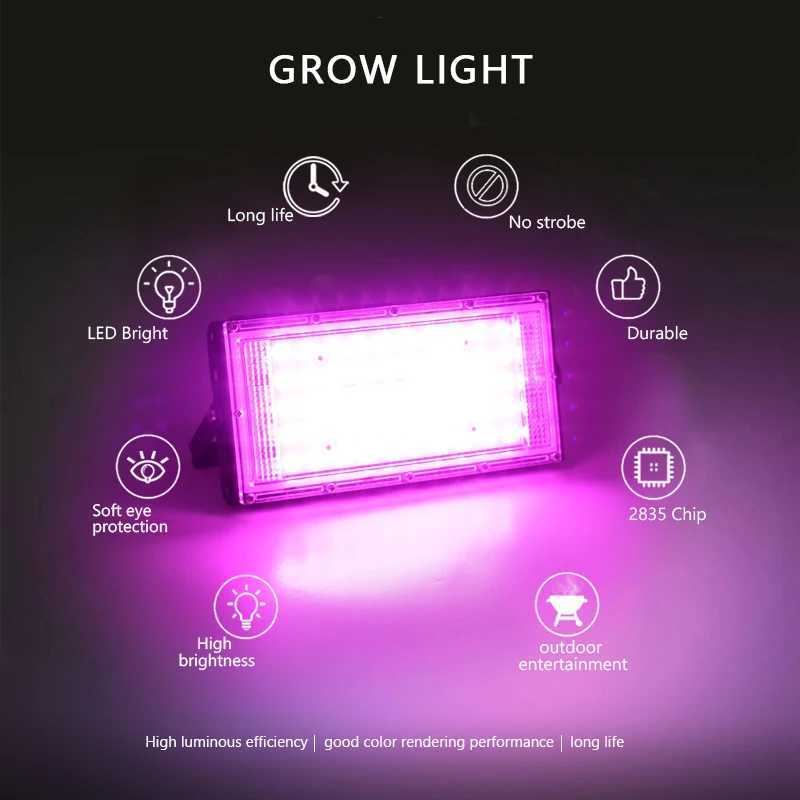 LED Grow Lamp 50W 100W 150W AC 220V Full Spectrum Flood Light Reflector Greenhouse Hydroponic Floodlight Phyto Flower Lamp LED C250919