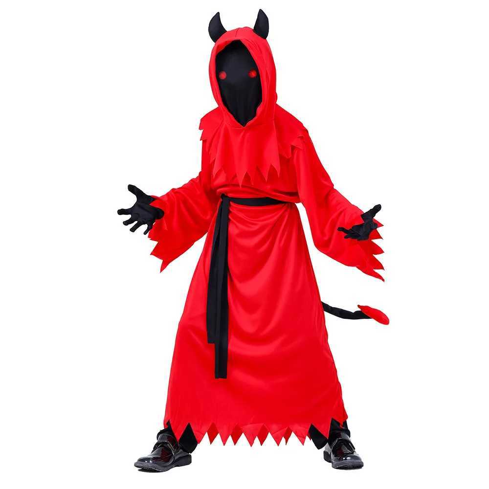 Grim Reaper Death Child Halloween Costume Boys Girls Fade In and Out Phantom Costume L250918
