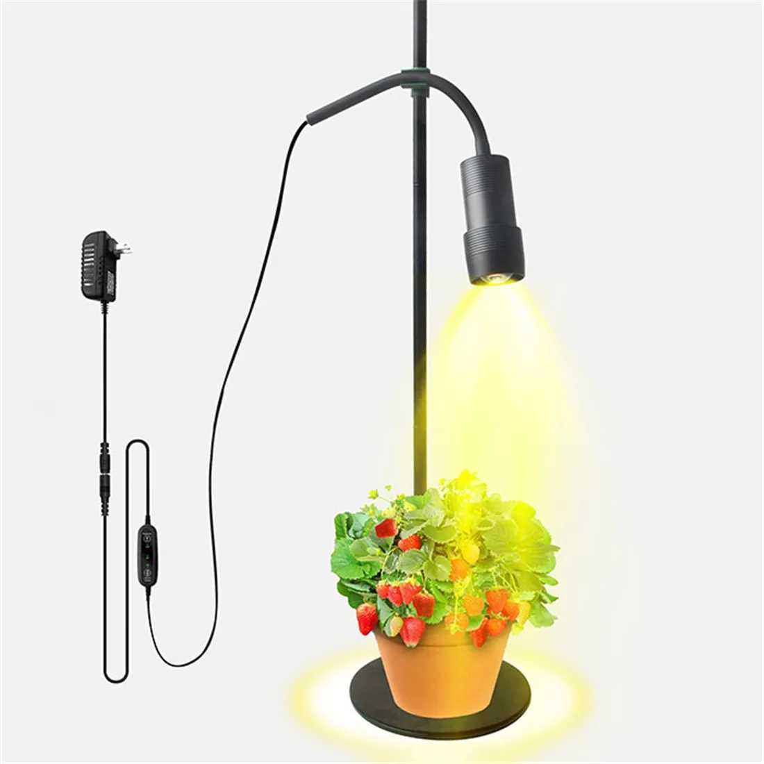 Adjusted Height Zoomable 10W LED Grow Light with 3612H Timmer Desktop Floor 5 Step Dimmable Full Spectrum Plant Growing Lamp C250919