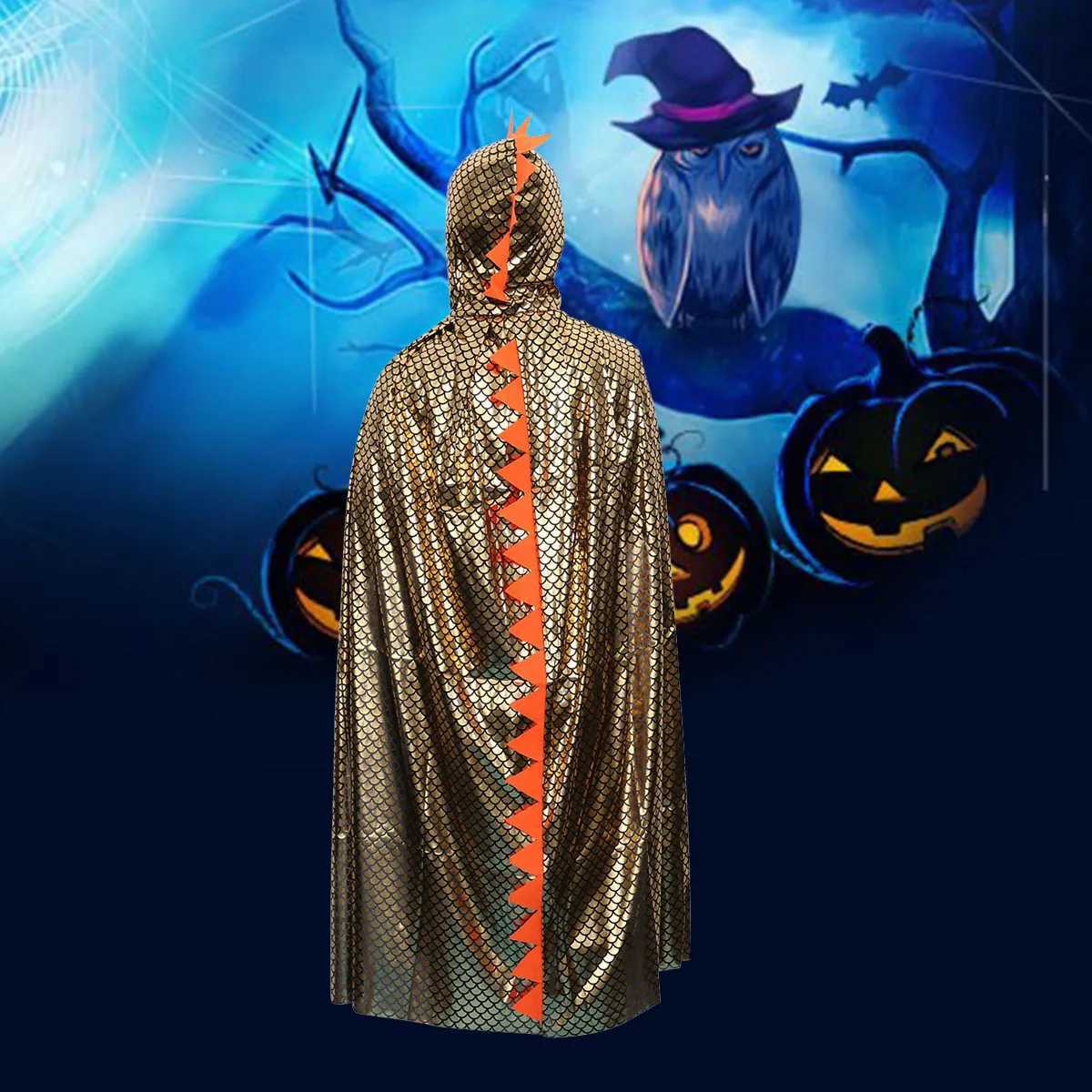150Cm Dinosaur Pattern Hooded Costume Capes Halloween Party Clothing Cloak Festival Role Play Performance S L250918