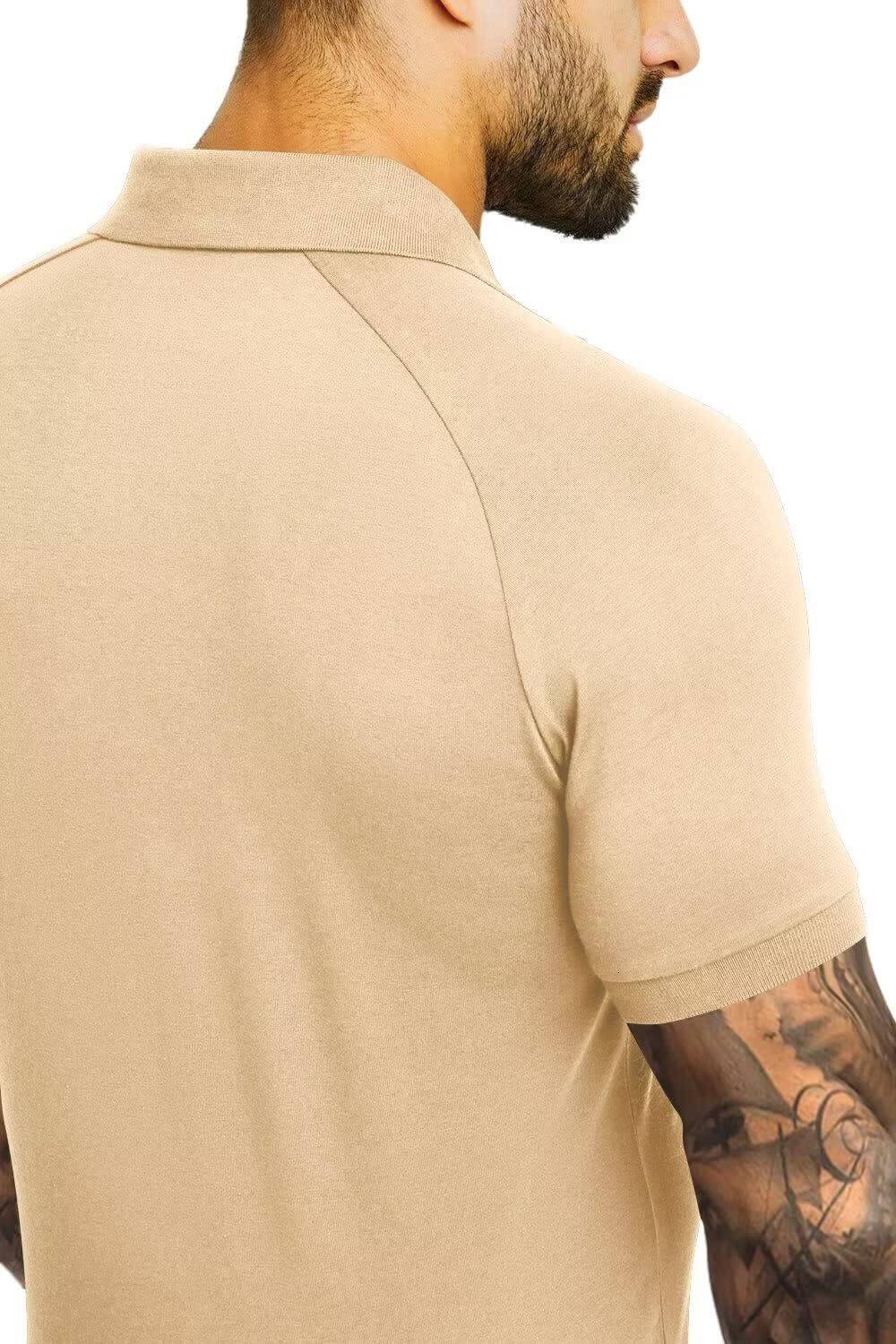 Mens Polo shirt Men's Polo Shirts Short Sleeve Golf Shirts Casual Polo Muscle Athletic Fit Stretch Workout Collared Shirt Polos shirts tshirt Cas