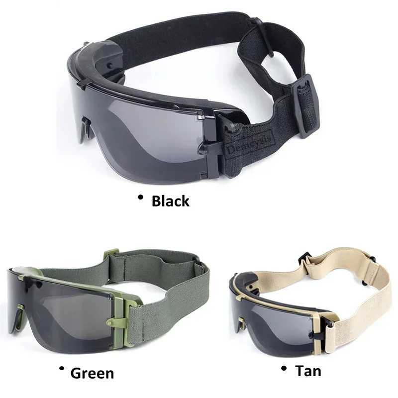 Tactical Goggles Airsoft Paintball CS Game Hunting Windproof Desert 3 Interchangeable Lens Outdoor Shooting Protective Glasses J250919