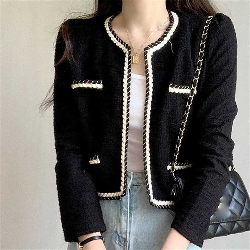 Chic Early Autumn Faion Lace Trim ort Coat Women Loose Versatile Ladylike Long Sve Top Commute Sle Button Closure Z250918