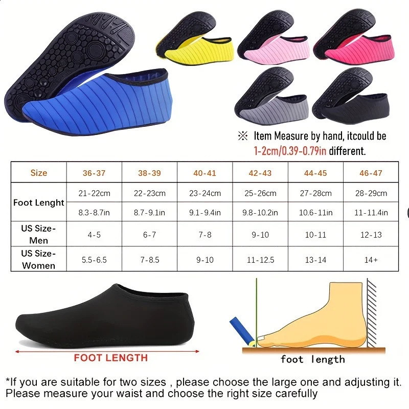 1 Pair Water Shoes Women Barefoot Socks AntiSlip QuickDry Men Beach Swim Water Sports Shoes250918