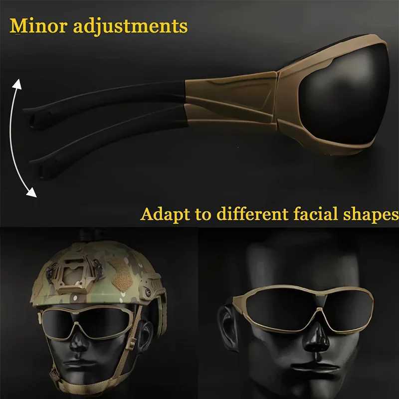 Outdoor Goggles Tactical Windproof Sunglasses Air Gun Color Bullet Shooting War Games Eye Protection Motorcycle Riding Glasses J250919