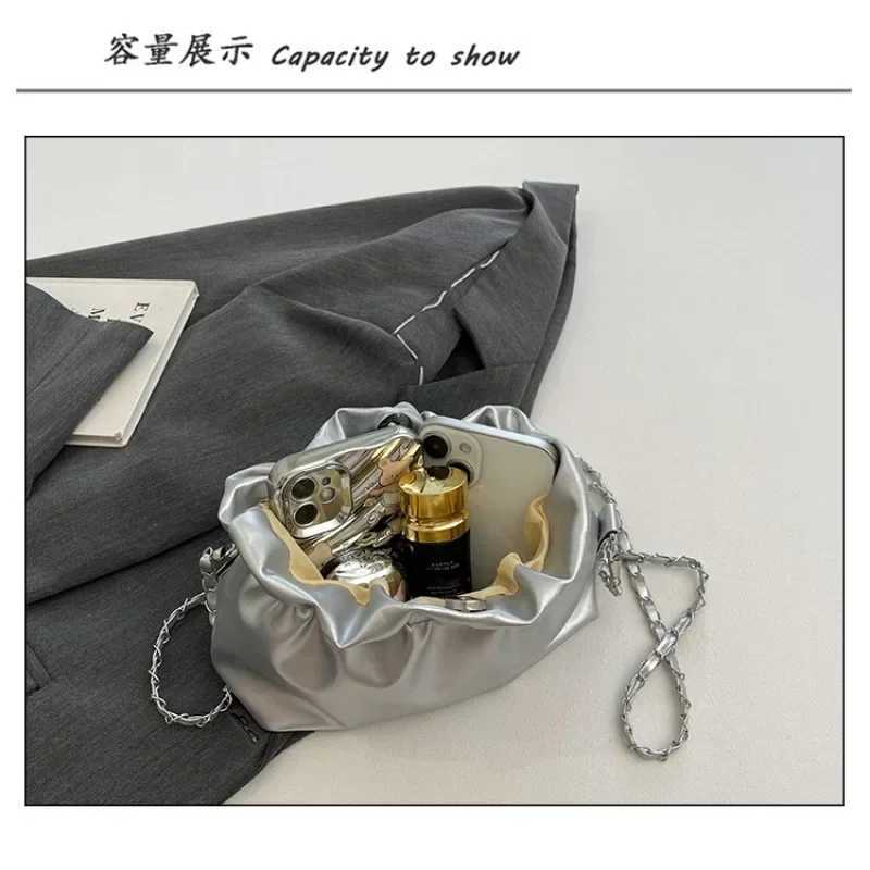 Fashion Chain Crossbody Bucket Bag Women Messenger Purses Handbags PU Leather New High Sense Shoulder BagsXJ250918