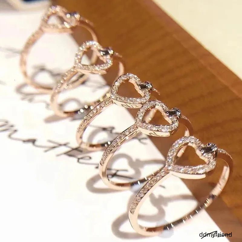 Independent Craftsmanship Inlaid Crystal Heartshaped Ring With Elegant Charm And Exquisite Jewelry For Women 250728 ddmyfriend