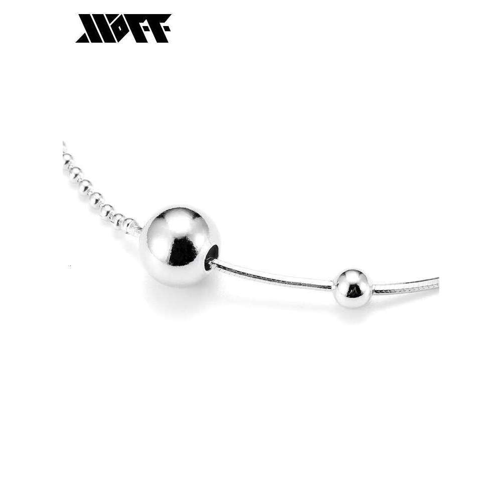 XXOFF Light Niche Snake Bone Sier Bead Chain Fancy Splicing Adjustable Necklace Gift for Girlfriend