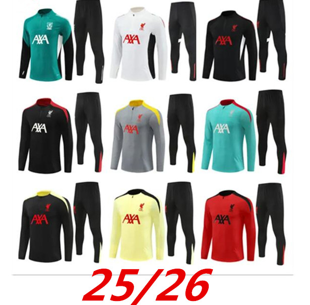 LIV The RedsMohamed Salah Darwin Nunez 25 26 LFC long-sleeved Soccer tracksuit Men soccer jerseys kids football tracksuit training suit survetement chandal sets 888