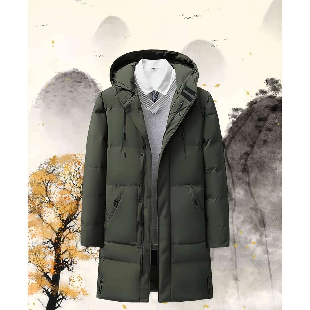 New Fashion Hooded Men's Winter Thick Warm Overcoat Jackets Long Parka Overcoats Down Men size 8XL