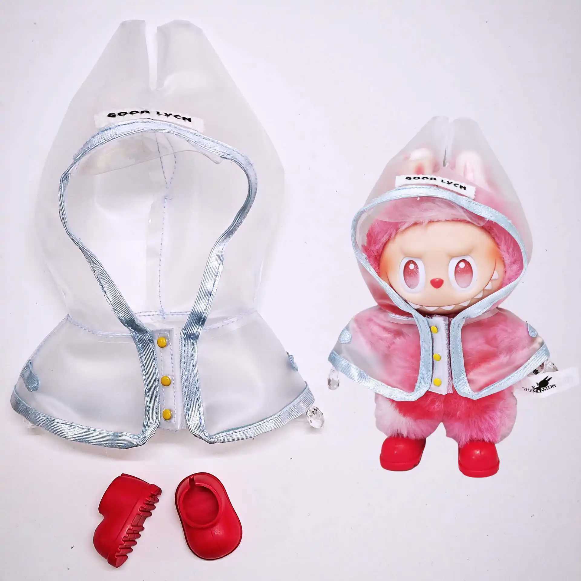 Collection Of Raincoats For Labubu Doll Clothes Exquisite Design Trendy Outfit Matching Rain Boots gift C250919