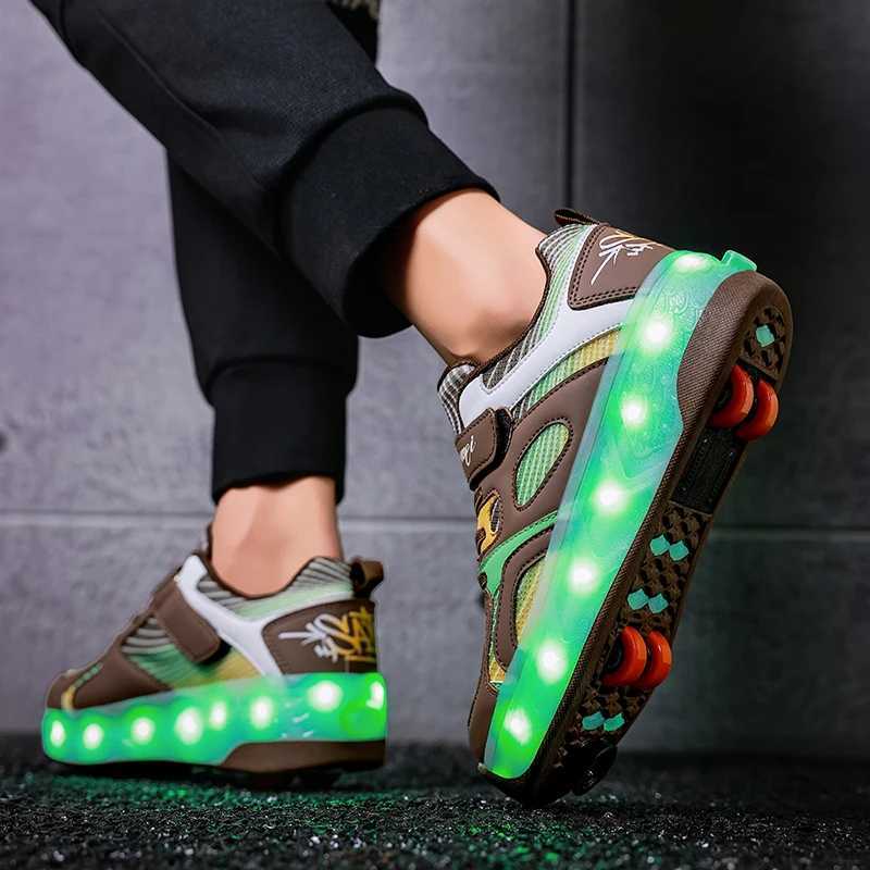 Boyss Shoes with Wheels Rolr Skate Shoes for Daily Walking Childrens Gift Speed Rolr Skates Racing Sneaker with 4 Wheels W250919