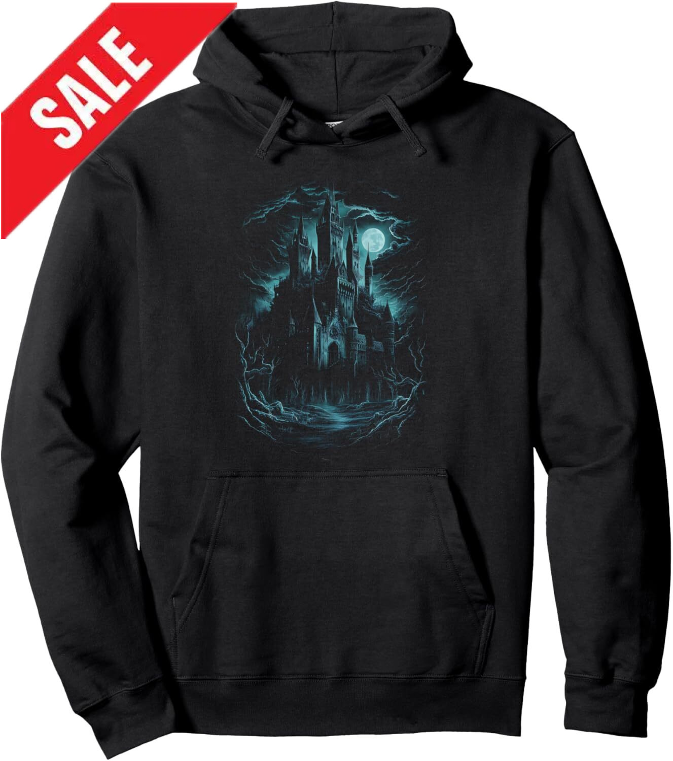 Hoodie for Mens Womens Castle Halloween Costume Spooky Moon Scary Forest Graphic Pullover Hoodie Graphic Hoodies sweatshirt 2025