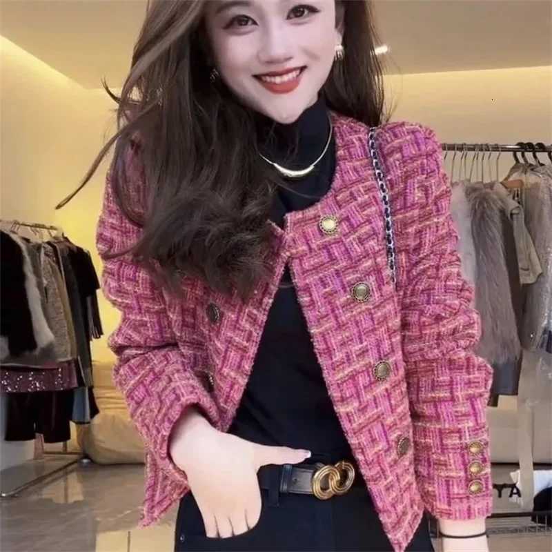 HighQuality Coat Female 2025Spring Autumn New Jacket Tweed Small Fragrance Overwear Womens Temperament French Outcoat Tide Top Z250918