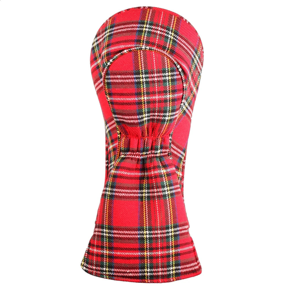 Soft Red Tartan Plaid Golf Club Headcover 1 3 5 X Sets Driver Fairway Wood Hybrid Covers 250918