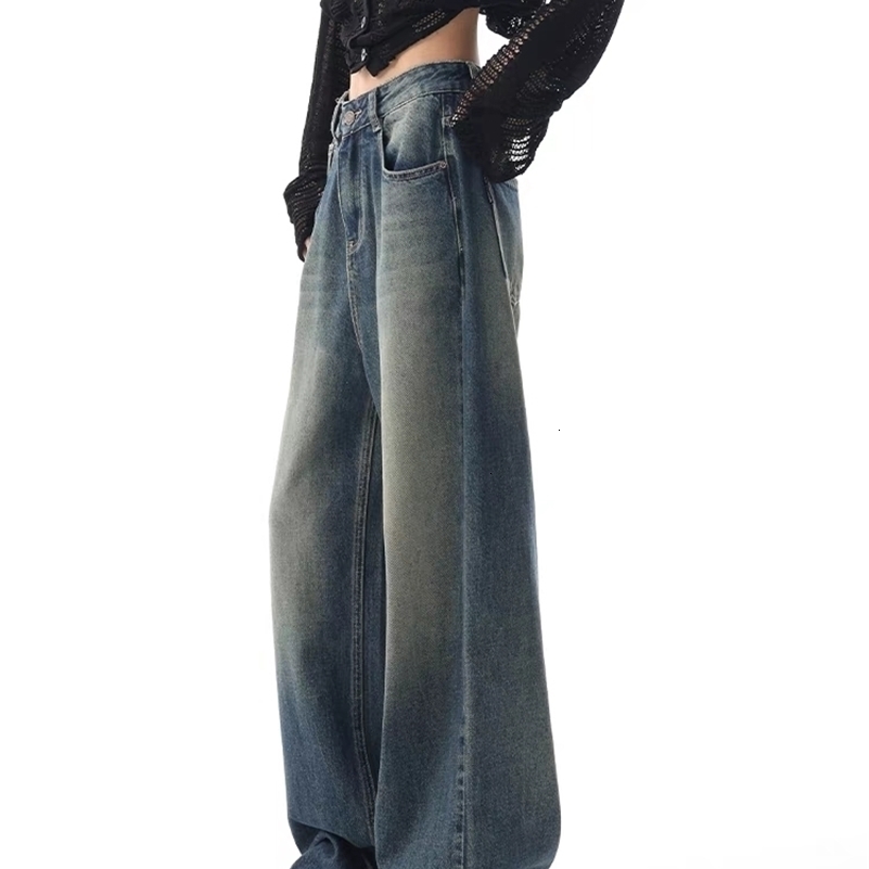 Duomofu Autumn Vintage Chicly Slim Button Female High Waisted American Basic Simple Casual Fashion SXL Baggy Jeans Women Z260313