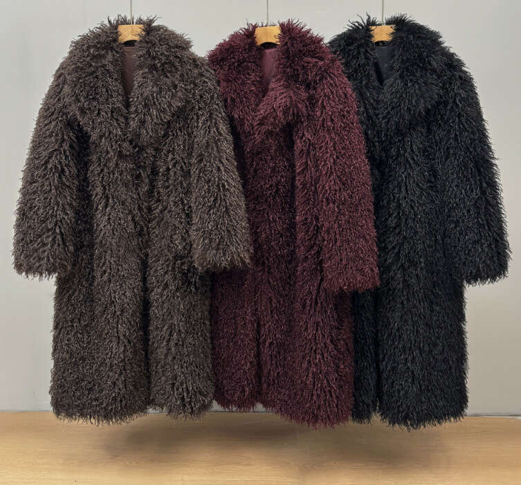 Long Faux Coat 2025 New Over-The-Knee White Thickened Elegant Jacket Toca Eco-Friendly Fur