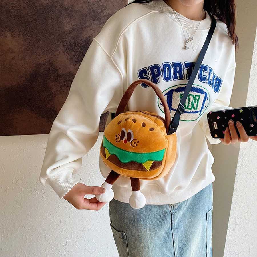 Doll Plush French Fries Handbag Cute Fluffy Crossbody Bag Shoulder Bag Tote Bag Plush Toy Cartoon Hamburger Bag GirlXJ250918