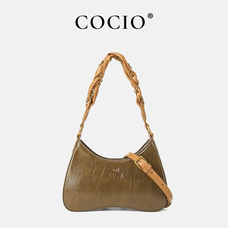 COCIO designer bag New leather bucket bag simple versatile multi compartment handbag niche design hot selling womens bag Solid