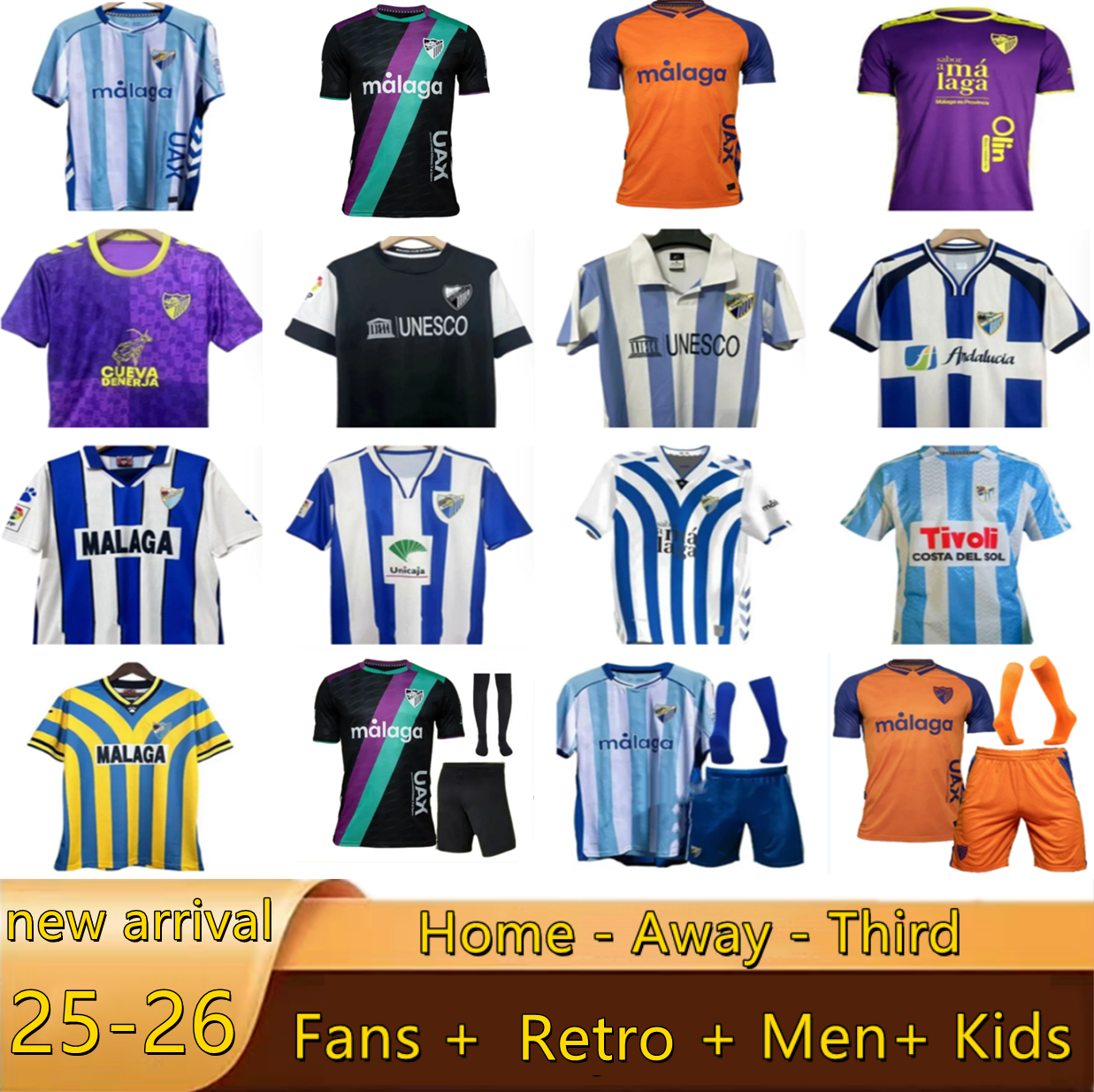 S-4XL 25 26 Malaga Soccer Jerseys CAMISETA BUSTINZA Malaga MALAGUISTA ANTONITO M. JUANDE FEBAS RAMON CASTEL D.LARRUBIA FEBAS camiseta 95 96 97 98 99 05 06 Shirts Men KIds