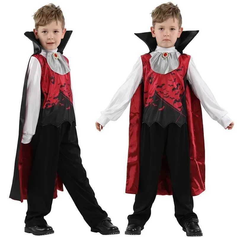 Carnival Vampire Dracula Boys Fantasia Costumes with Cloak Teeth and Elf Ears for Boys Girl Party Fancy Dress Up L250918