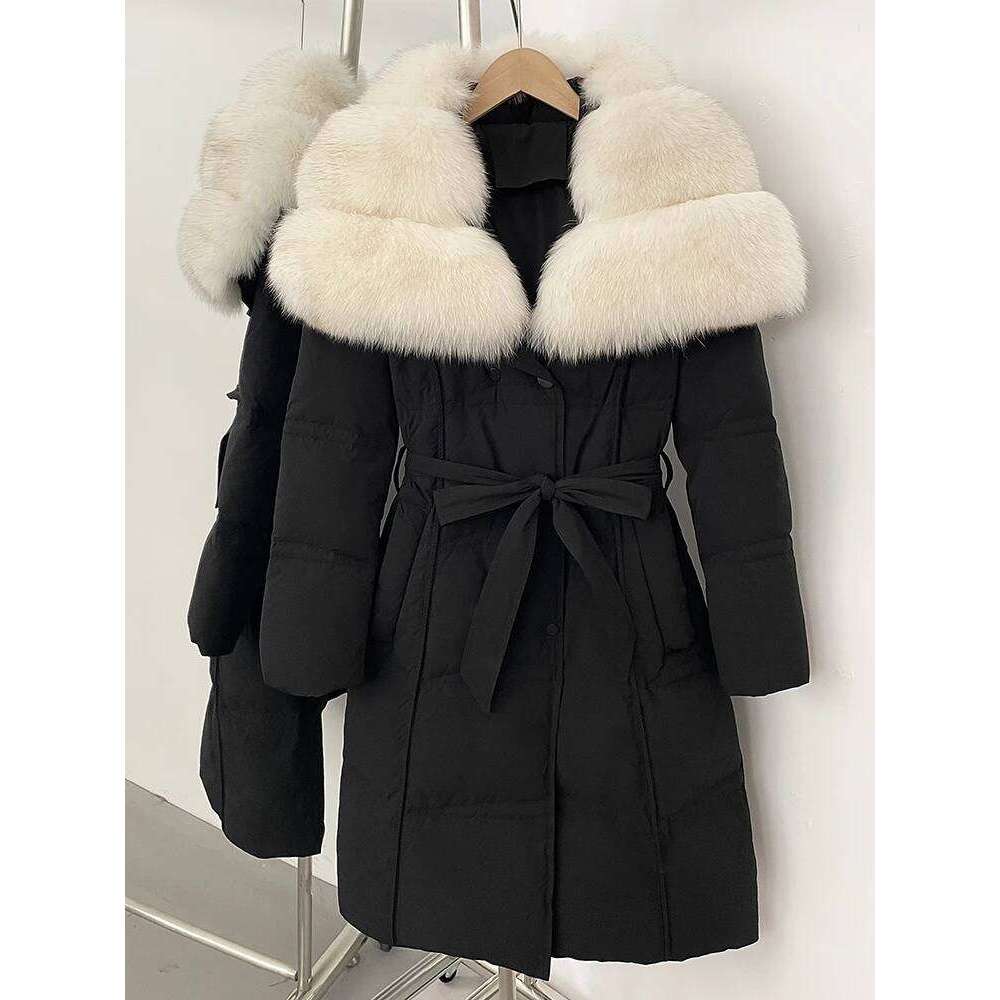 Thick Warm Long Real Fox Collar Down Coat New Autumn Winter Clothing Women Fashion Natural Fur Puffer Jacket Female
