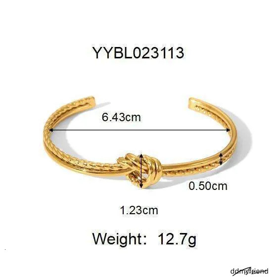 Hot Selling Knotted Twisted Open Stainless Steel Niche Design Simple Ins Style Bracelet Jewelry ddmyfriend