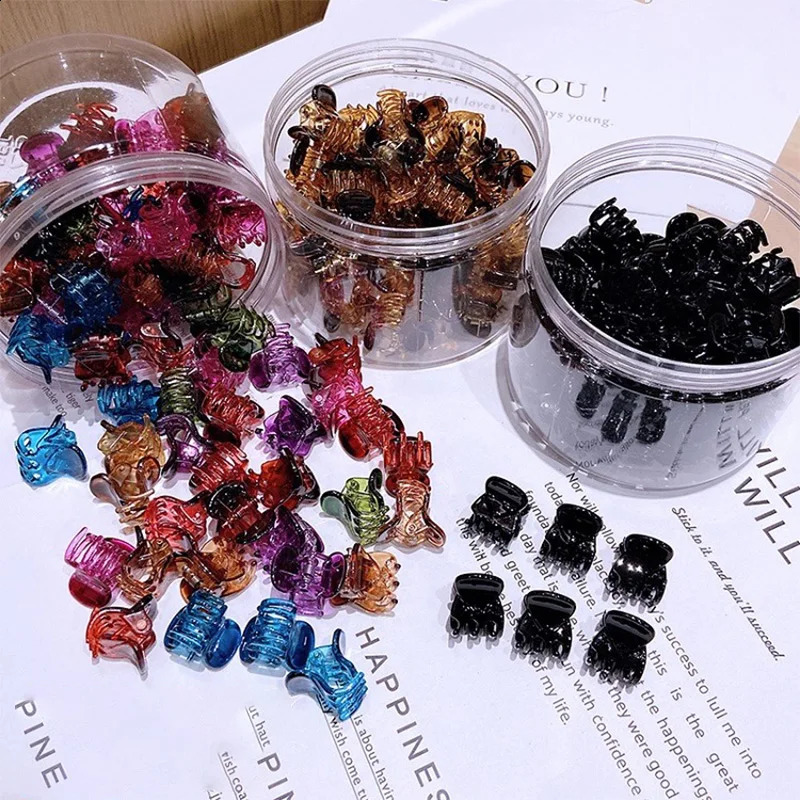 Mini Hair Claw Clips for Women Girls Korean Simple Small Black Transparent Plastic Clips Hairpin Kids Hair Styling Accessories 250918