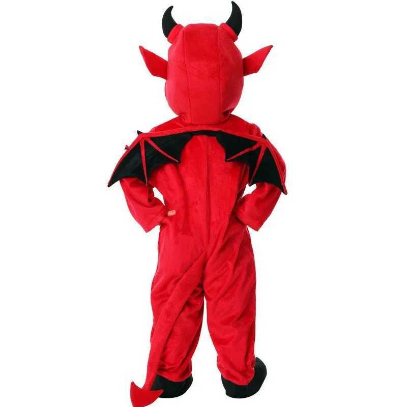 Halloween Childrens Costume Night Fork Hooded Red Demon Vampire Performance Costume Cute Little Demon Bat Performance Costume L250918
