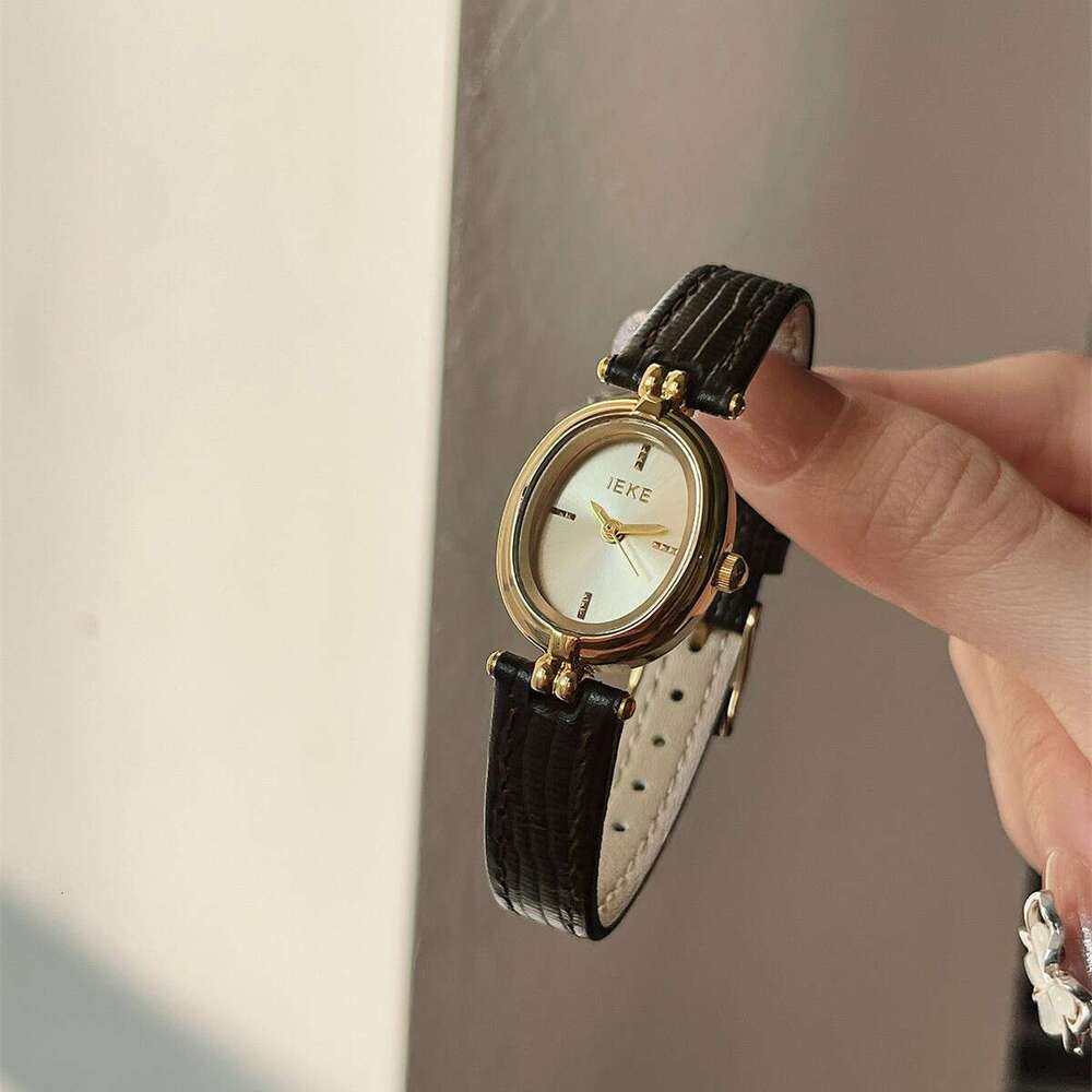 Artistic Designer Small Gold for Women British Academy Style Elegant Luxury Oval High-end Women's Watch