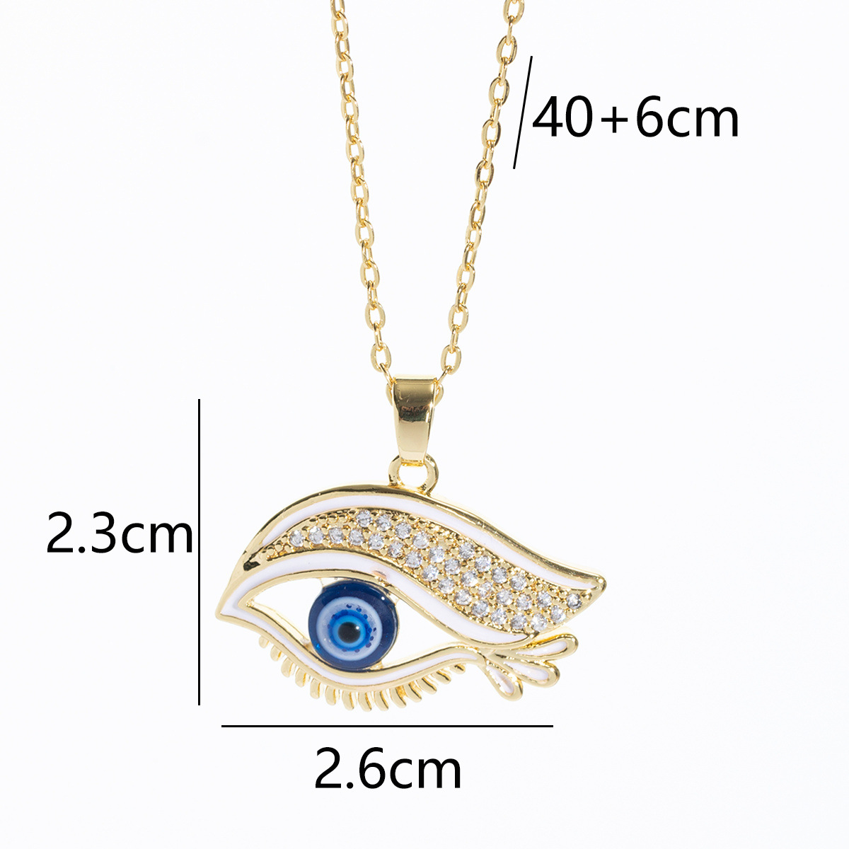 Gold - Hued Mystic Eye Pendant Necklace With Rainbow Gemstones And Sparkly Rhinestones Cute Daily & Glam Jewelry Gift For Her Fine & Fashionable Acces