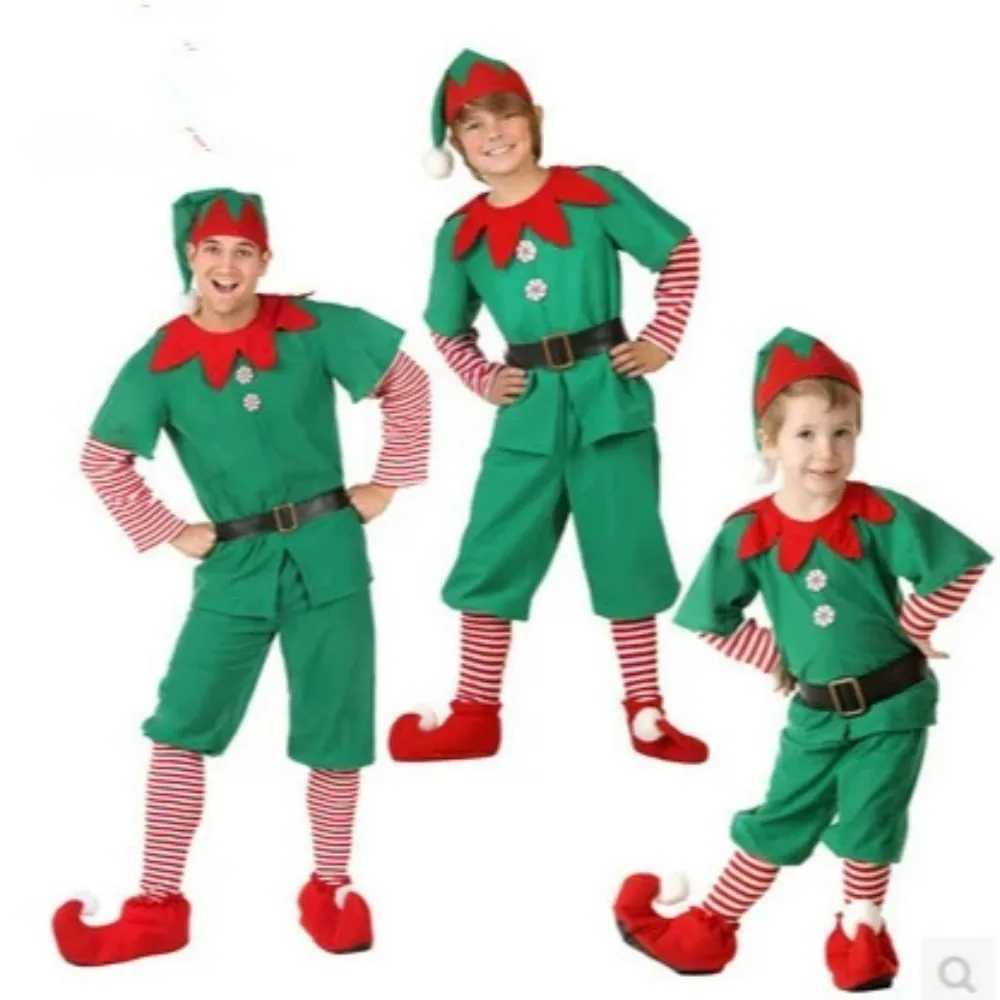 Christmas costumes childrens Christmas elf costumes cosplay parentchild costumes adult mens and womens green Christmas c L250918