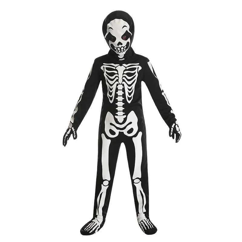 Halloween Skeleton Costume for Children Ghost Jumpsuit Glow in The Dark Carnival Party Zentai Bodysuit Stage Performance Outfits L250918