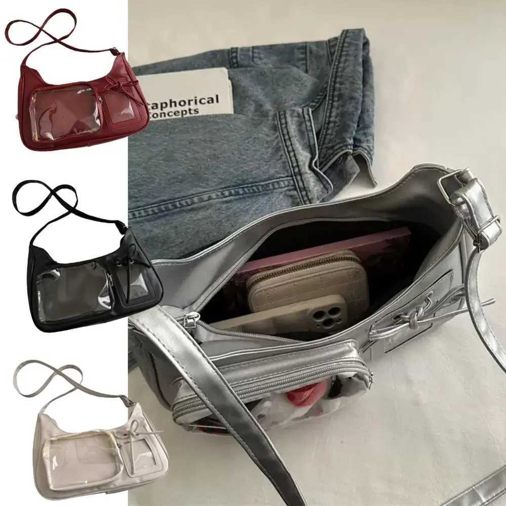 HOT Y2k Harajuku Shoulder Bag Large Capacity Multi Pocket Bag Female Transparent Ita Bag Japanese Designer School Crossbody BagXJ250918
