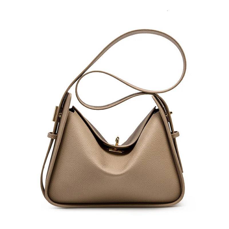 2025 Fashion Design Underarm Genuine Cow Leather Ladies New Tote Adjustable Long Handle Handbag Crossbody Bag