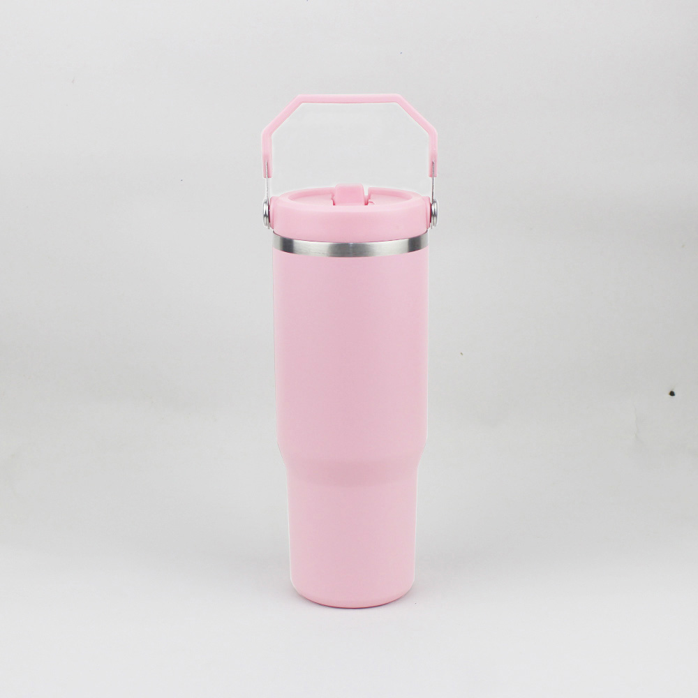 30oz Tumbler handheld Straw Lids Leopard Stainless Steel Coffee Termos Car Vacuum Cup 30 oz Bottles for Water Cold Warm With Box