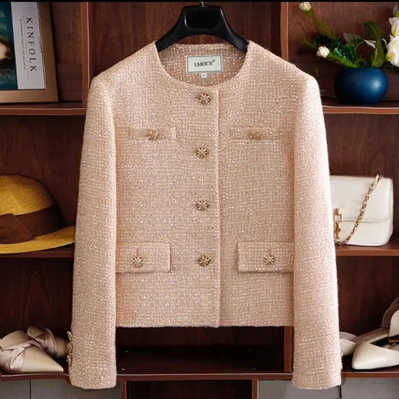 2025 Short TopGrade Tweed Jacket Women New Autumn Korean Lady Coat Fashion Slim Long Sleeve Casual Jacket Female Outwear Tops Z250918