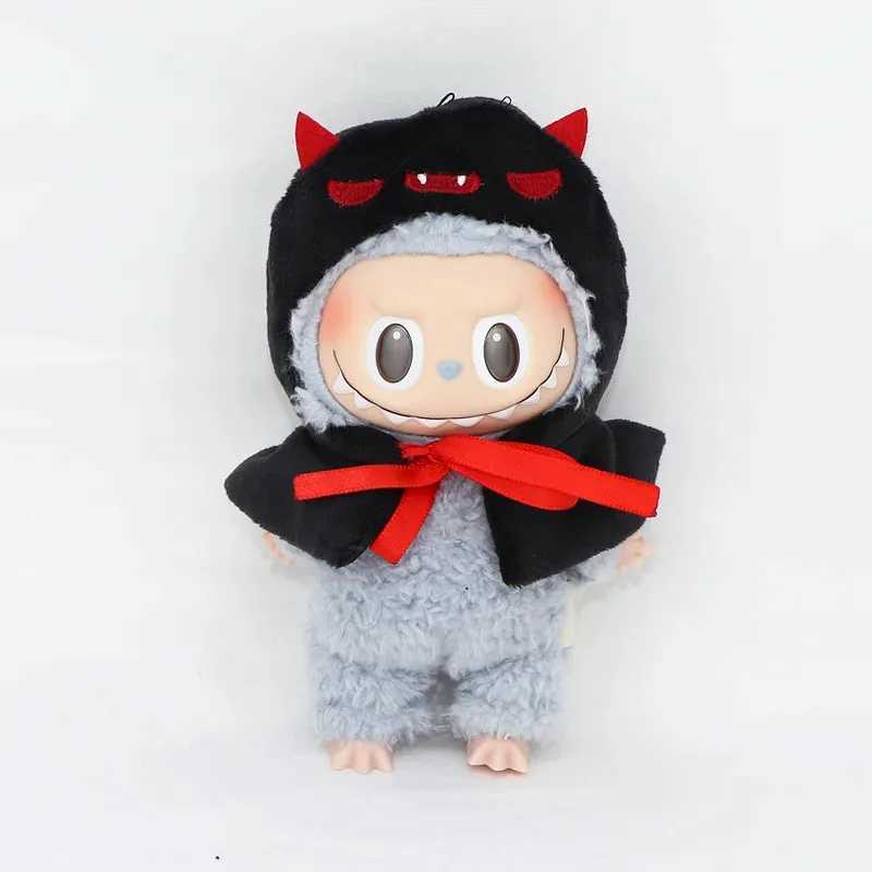 For 1517cm Labubu Doll Halloween Demon Fork Bell Cloak Cape Spooky Outfit Ropa Labubu Doll Accessories Christmas Gift C250919