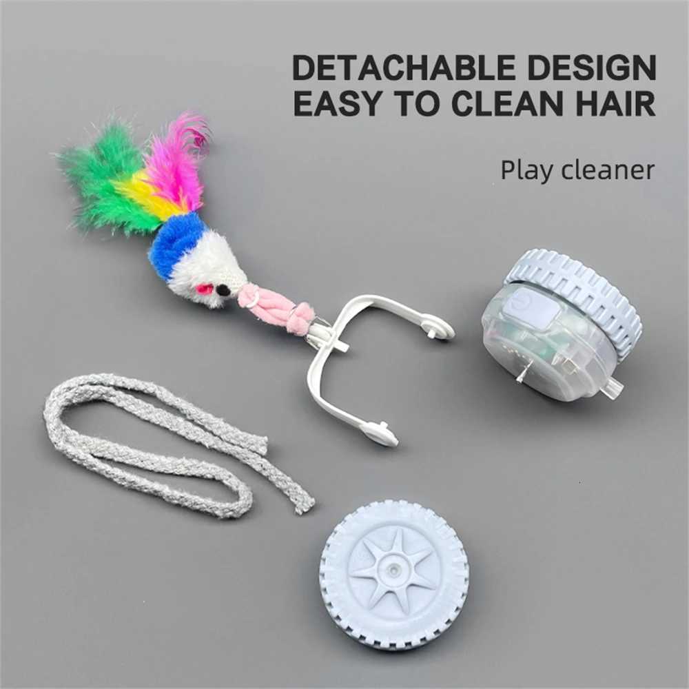 Cat Interactive Ball Toy Automatic Rolling Ball with Tail Rechargeable Smart Pet Interactive Toy Intelligent Mouse for Cat X250918