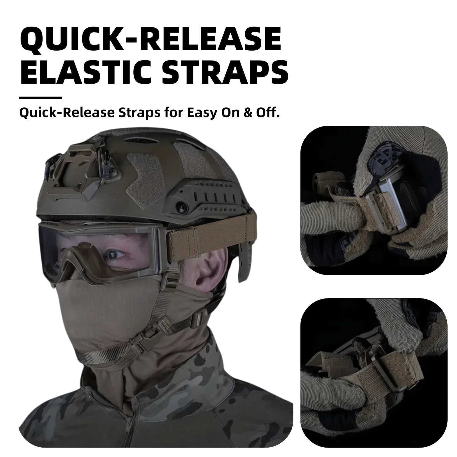 Tactical Goggs with UV Protection AntiGlare ns High Impact Resistant Protective Goggs fit ARC Rail Helmet for Airsoft Y250919