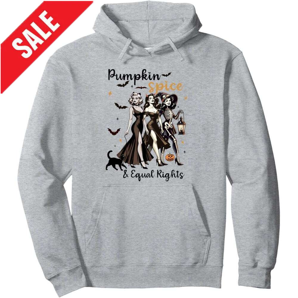 Halloween Hoodie for Mens Womens Pumpkin Spice and Equal Rights Pullover Hoodie Hoodies sweatshirt pullover jacket Long sleeve 2025