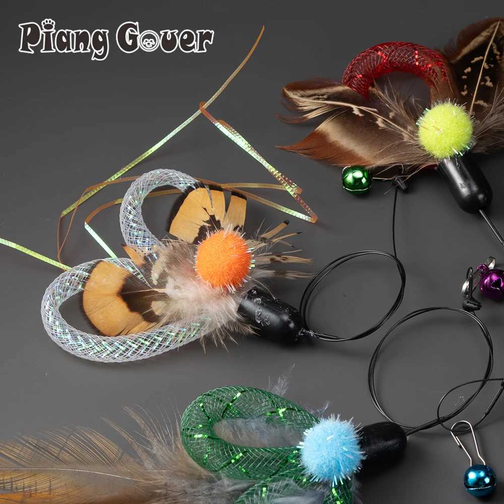 6pcs Feather Insects Cat Wand Replace Accessories Cat Stick Teaser Pet Toy X250918