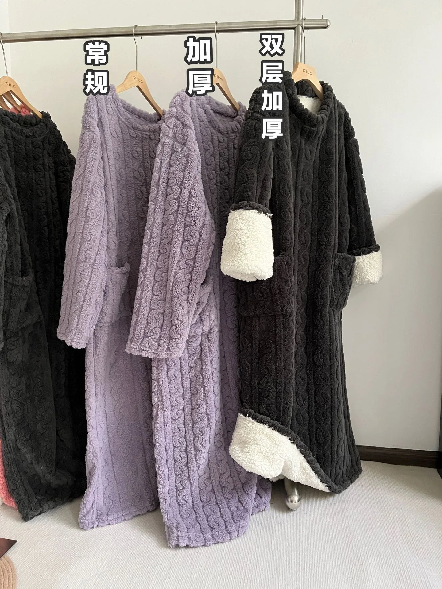 Thickened Warm Plus Size Ladies Pyjamas Flannel Winter Striped Coral Velvet LongSleeved Nightwear Bathrobe Pajamas250919ww