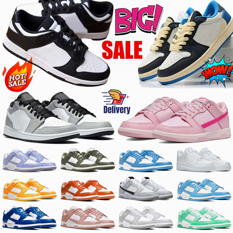 2025 free shipping Men Women Running Shoes Flat Sneakers Lows Skateboard Pandas Low red Shoe Photon Dust University Fog Triple Designer Mens Trainers