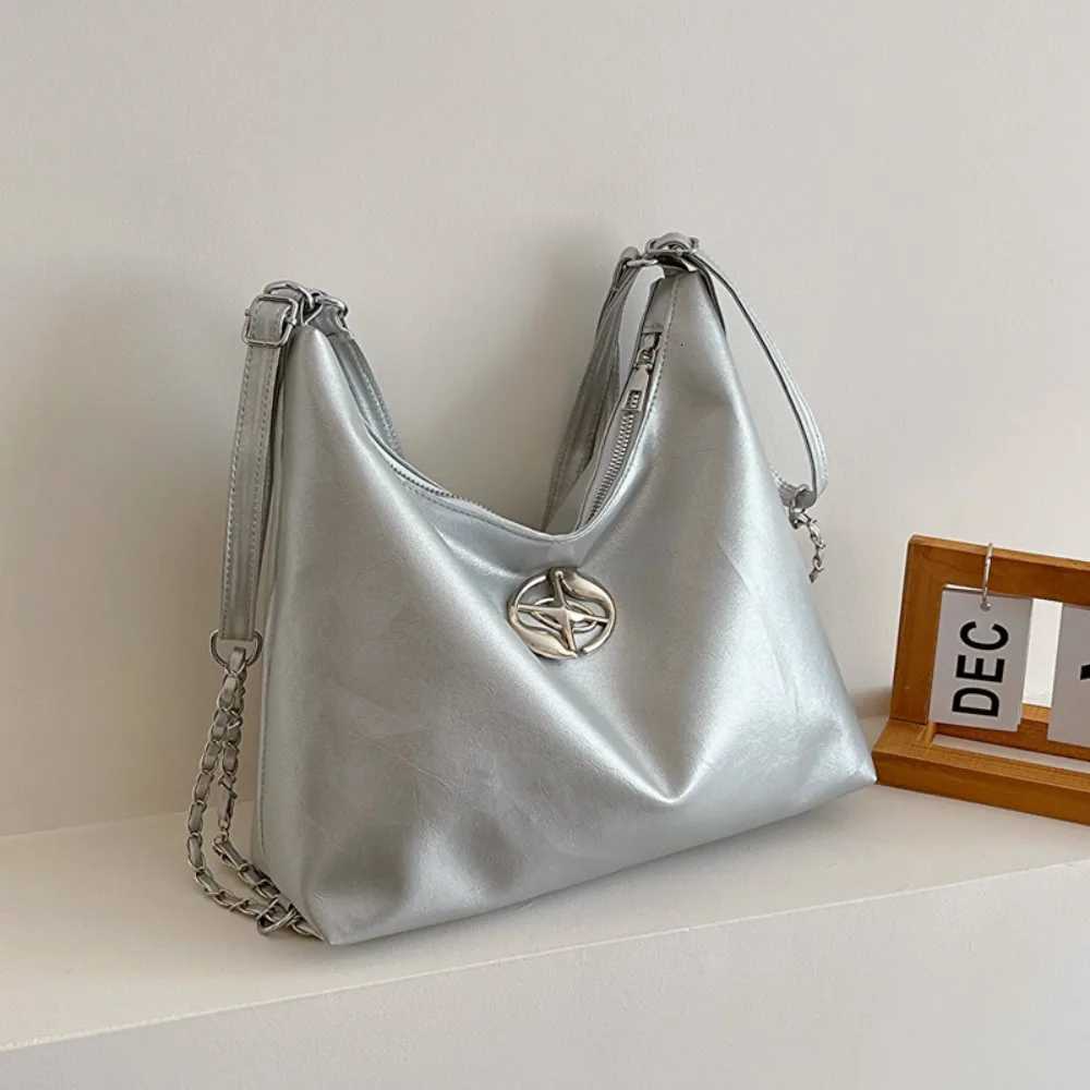 Womens Shoulder Bag Pleated Design Crossbody Bag Y2K Korean Tote Handbag PU Leather Plain Pleated Bag Underarm BagXJ250918