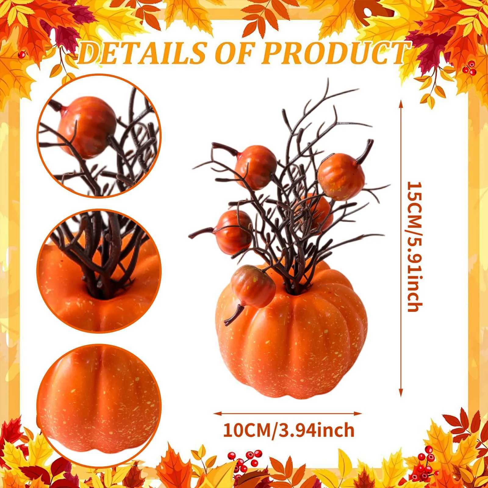 Halloween Decorations Pumpkin Ornaments Artificial Pumpkin Maple Leavesautumn Party Harvest Festival Autumn Home Dcor Props C250919